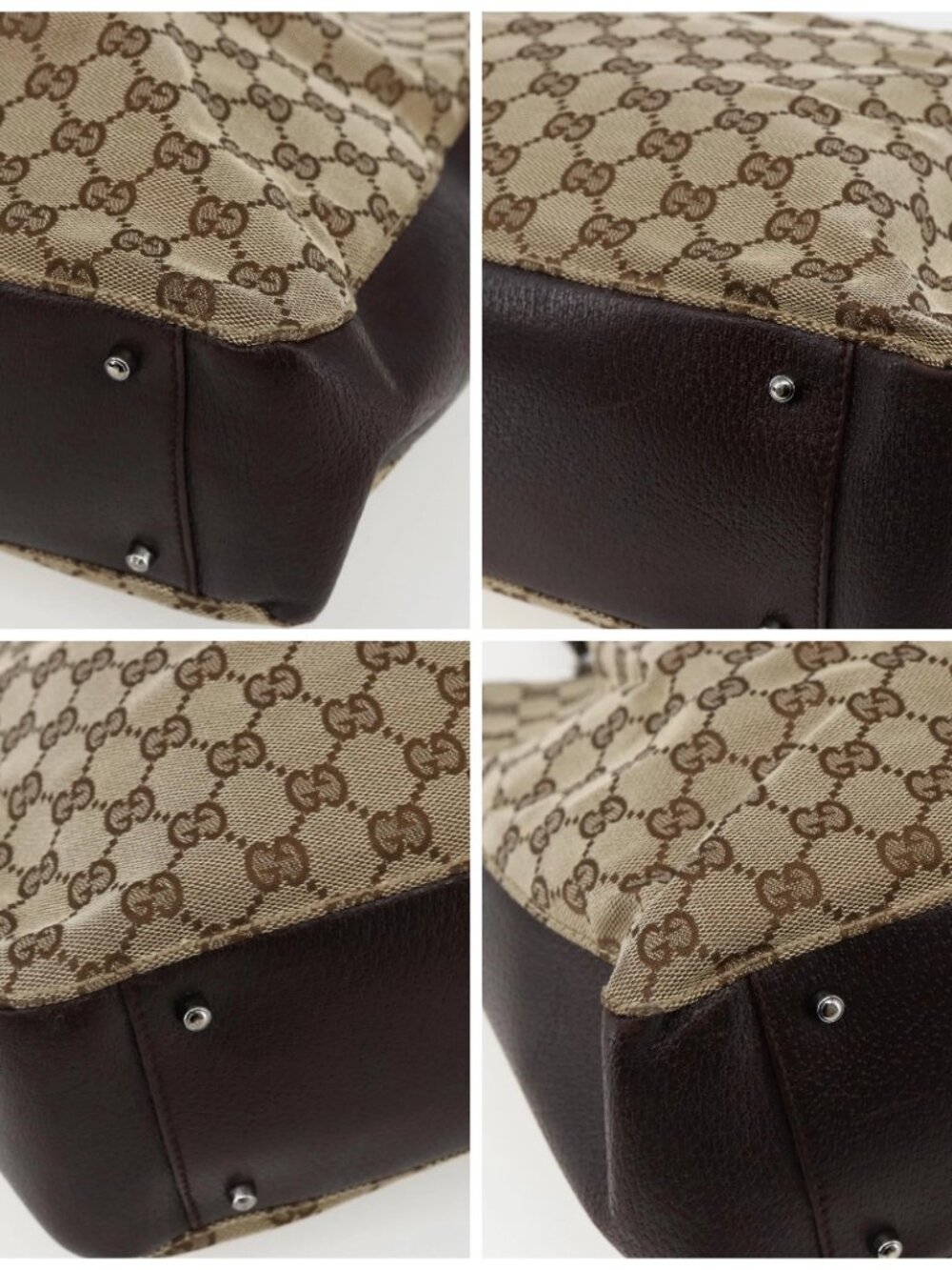 GUCCI GG Canvas Tote Bag Beige Silver 115016 Auth 169570 - Picture 14 of 16